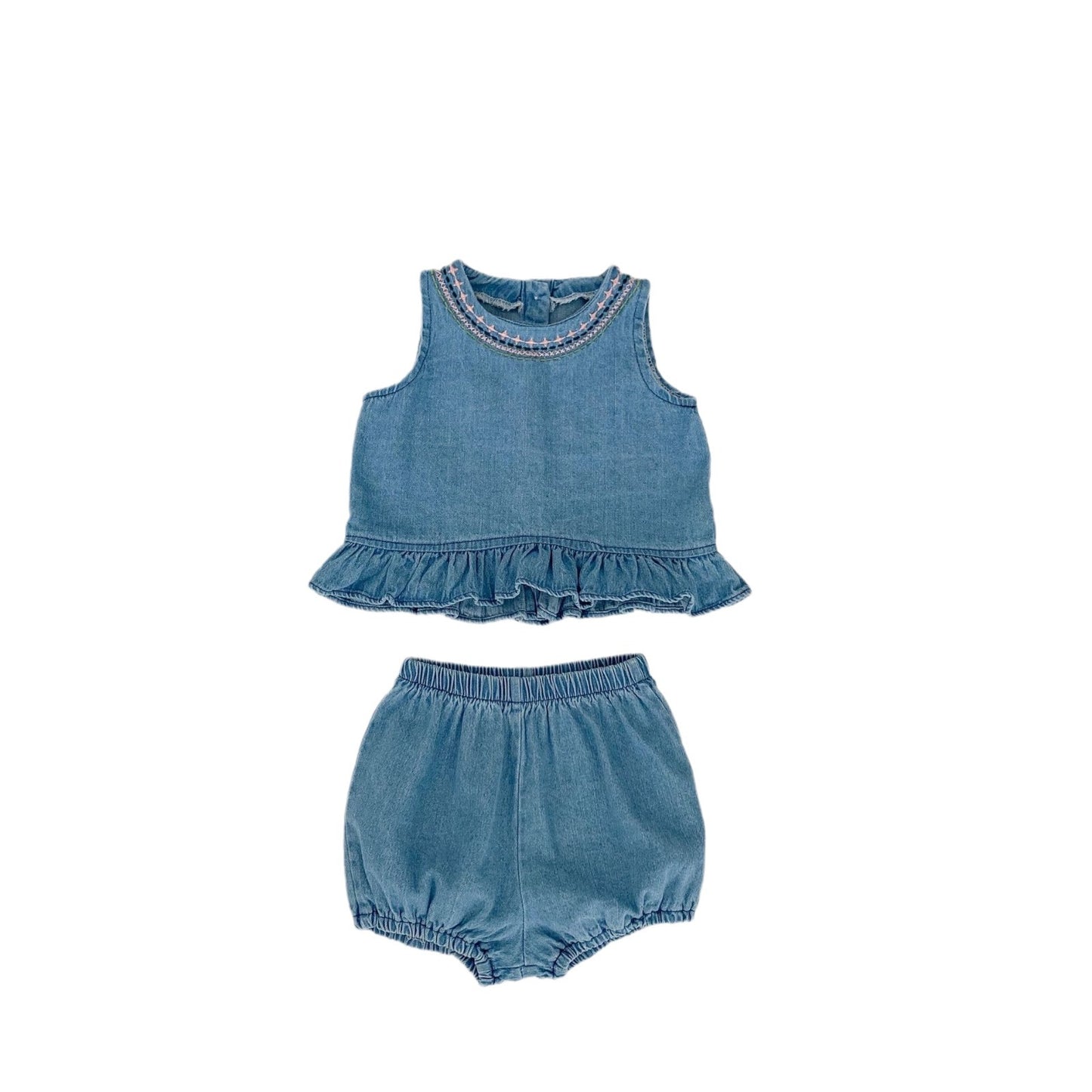 Baby Girl Denim top & short set