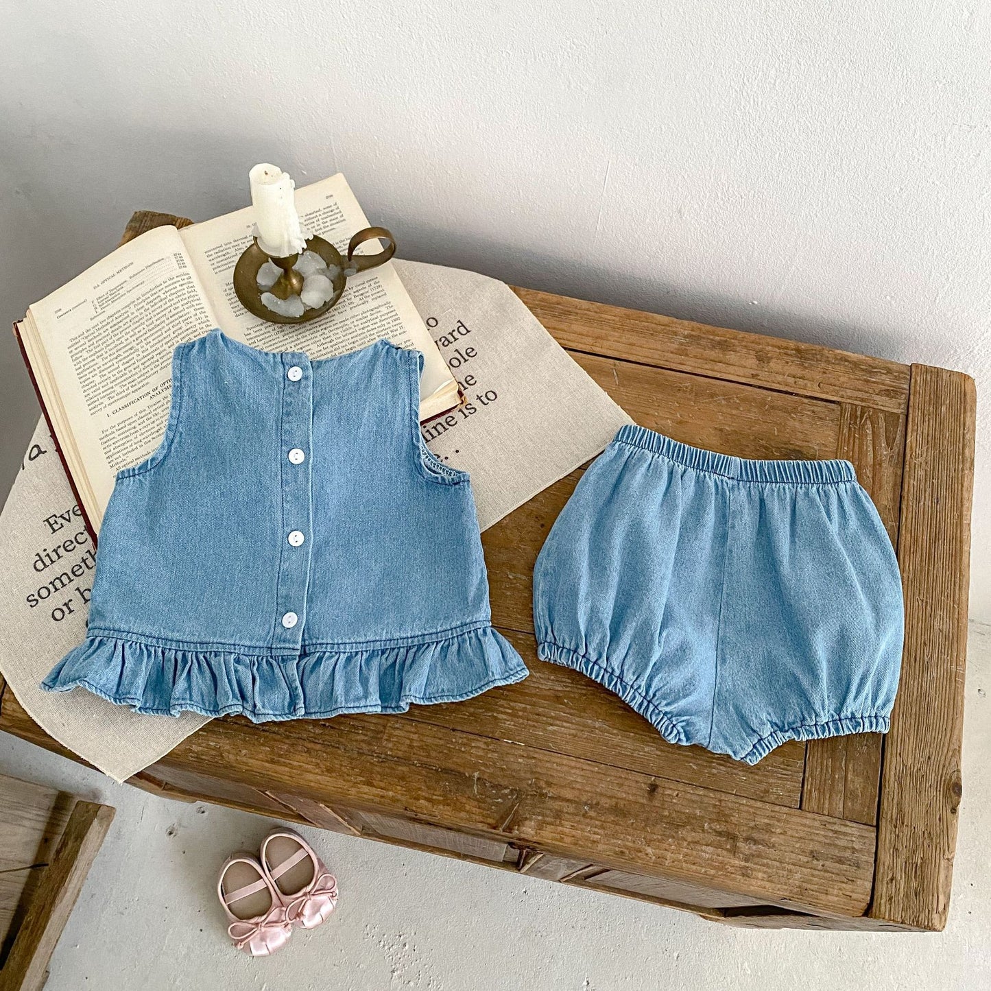 Baby Girl Denim top & short set